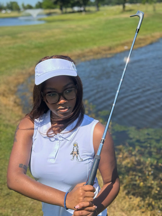 Women's Sleveless Embroidered Polo