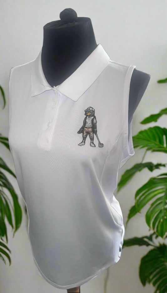 Women's Sleveless Embroidered Polo